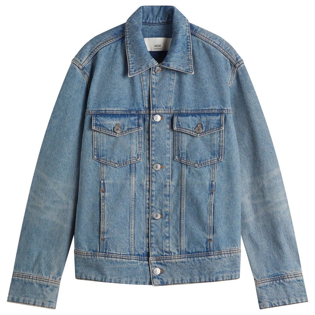 AMI Paris Men's  Men's Trucker Jacket Blue